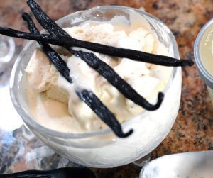 arctic buzz vanilla ice cream in glass container