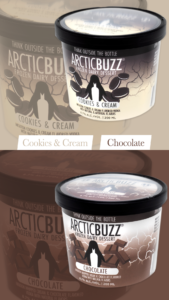 chocolate and cookies and cream arctic buzz ice cream