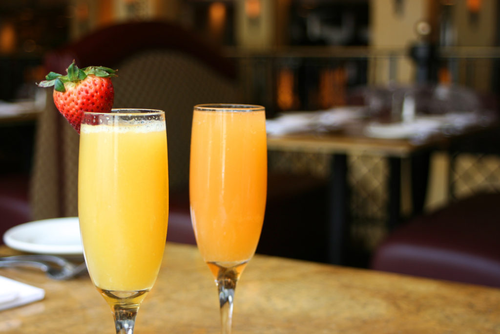 mimosas with fruit
