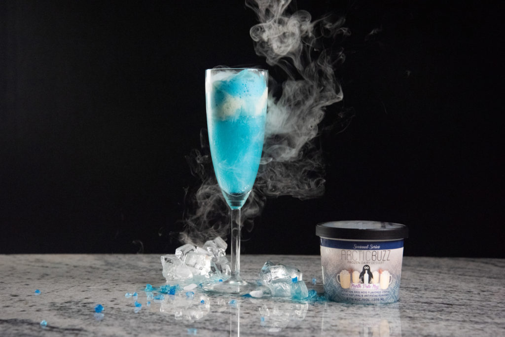 blue drink ice cream cocktail