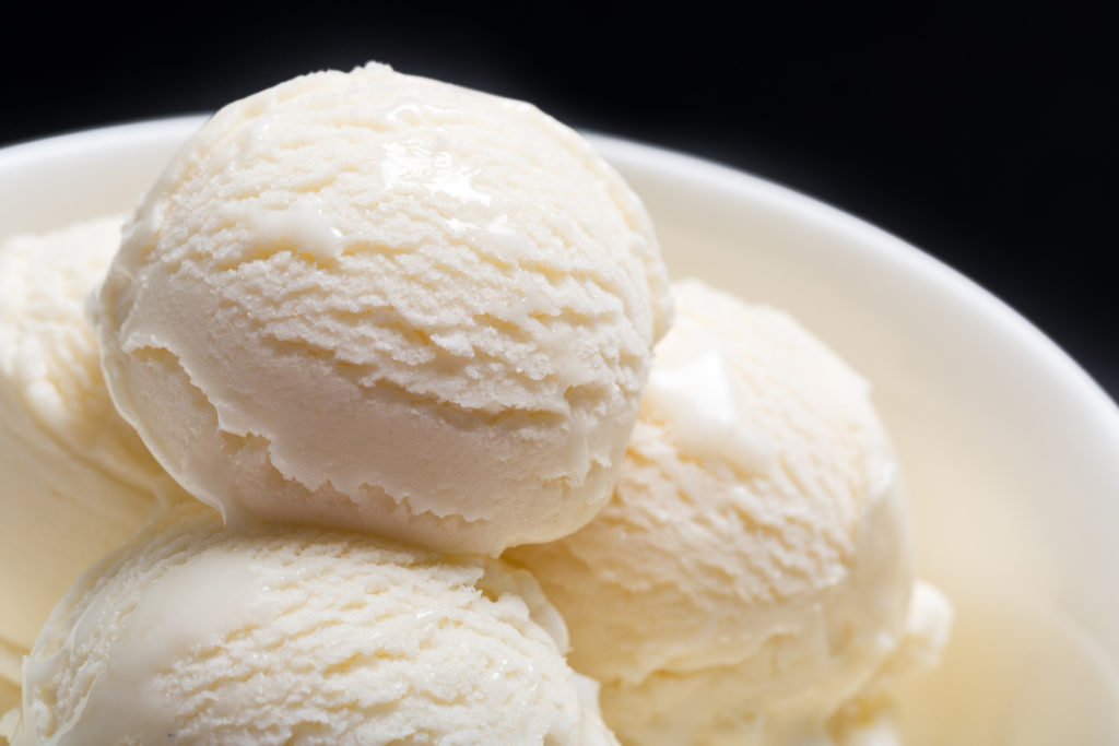 Vanilla arctic buzz Ice Cream Scoops in a Bowl