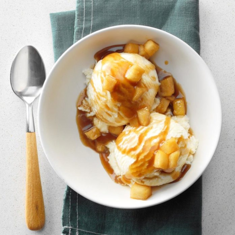 arctic buzz caramelized pears and ice cream 